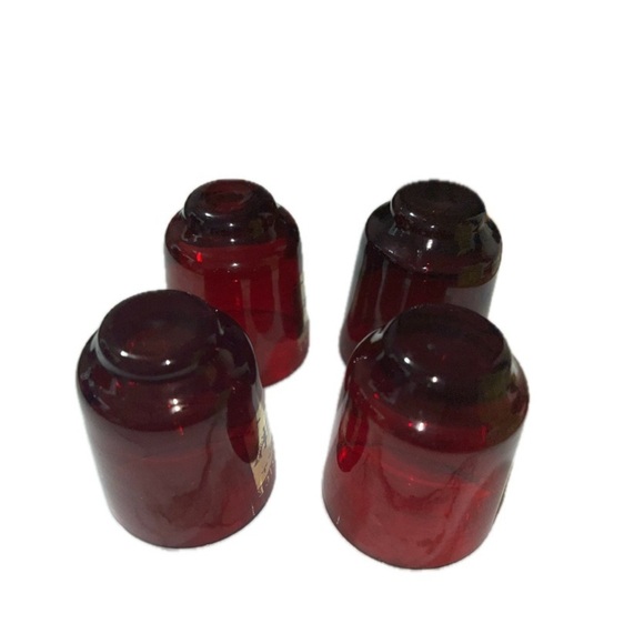 Košice miniature rocks glasses, red, quantity (4), one has a tiny chip on edge. - Picture 8 of 9